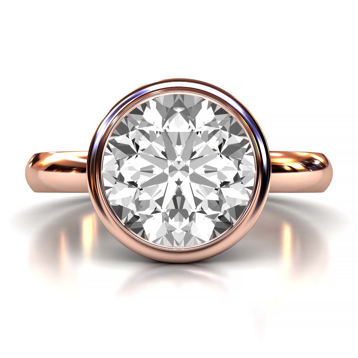 round bezel diamond ring