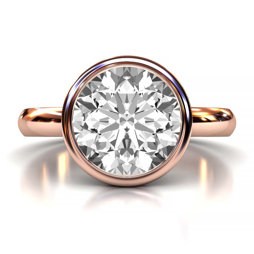 round bezel diamond ring