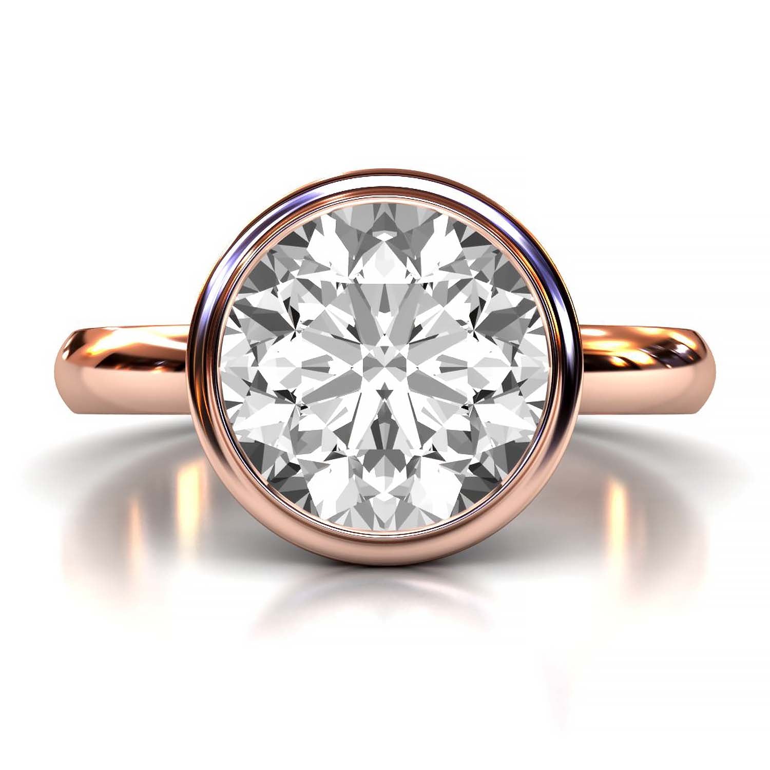 Timeless Elegance: Bezel Set Round Lab-Grown Diamond Engagement Ring (3-3.09)CT