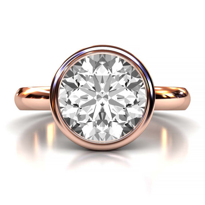 Timeless Elegance: Bezel Set Round Lab-Grown Diamond Engagement Ring (3-3.09)CT