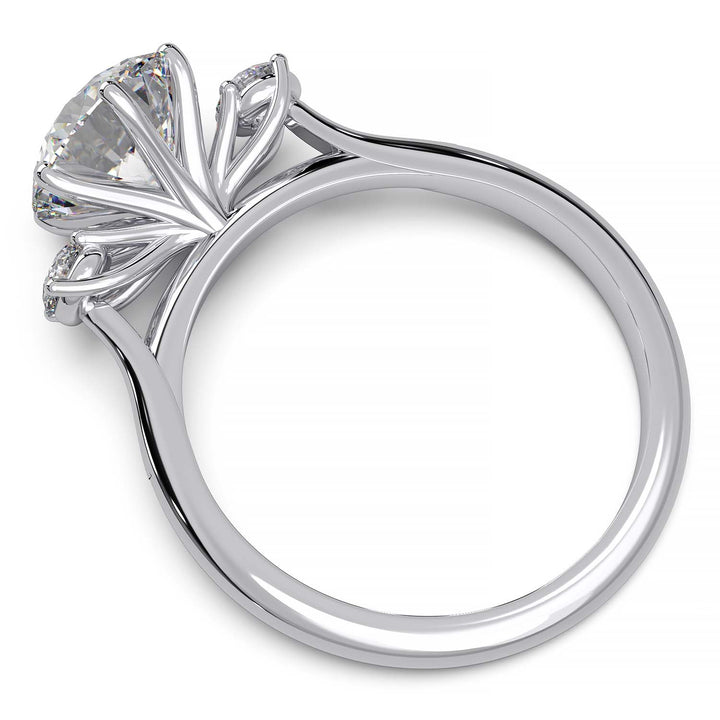 Elegant Three-Stone Engagement Ring with 1.5 Carat Center Stone