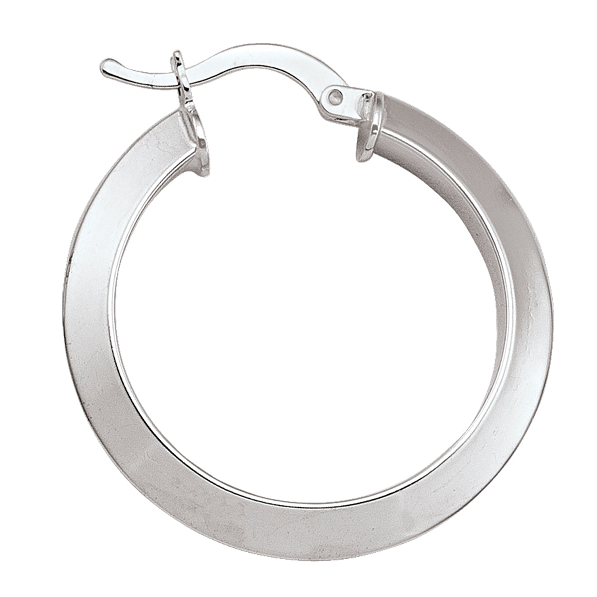 14k WHITE GOLD KNIFE EDGE HOOP EARRING