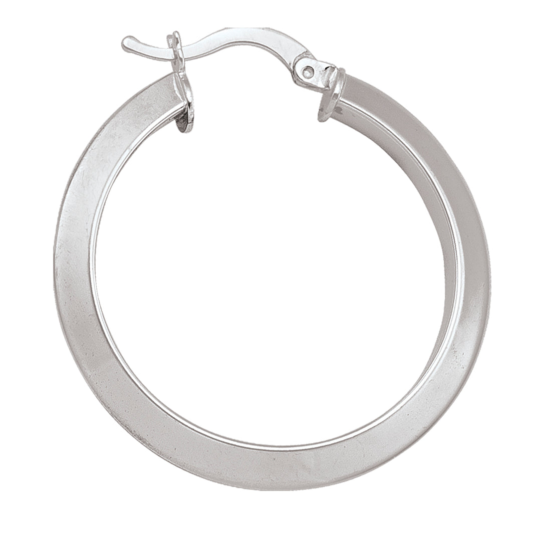 14k WHITE GOLD KNIFE EDGE HOOP EARRING