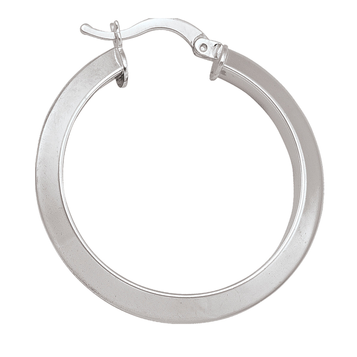 14k WHITE GOLD KNIFE EDGE HOOP EARRING