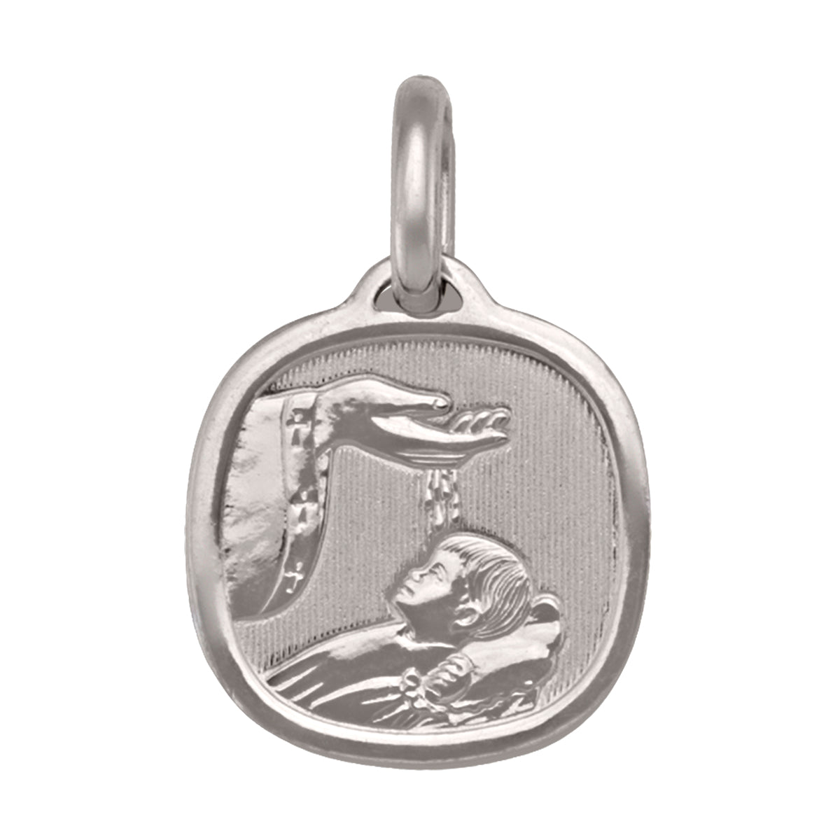 Baptism Pendant - 10K/14k/18K White Gold Charm - Item RJ-ST01