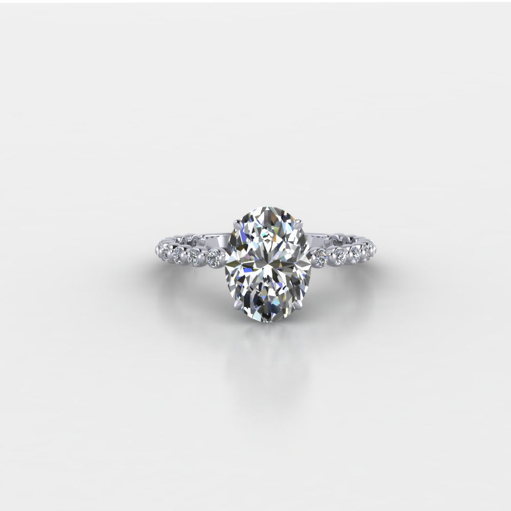 Shared Prong Oval Engagement Ring