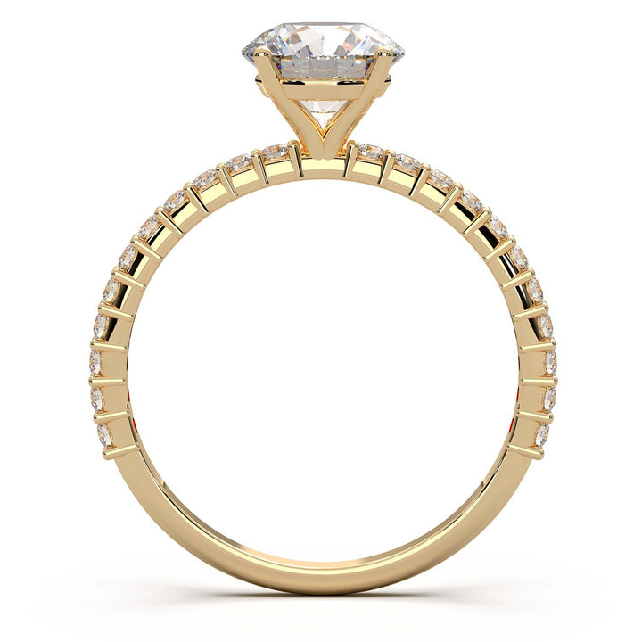 Round Single Row Engagement Ring
