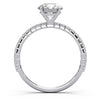 Dazzling 1.60 Carat Round Lab-Grown Diamond Engagement Ring Adorned with a Pave Diamond Band