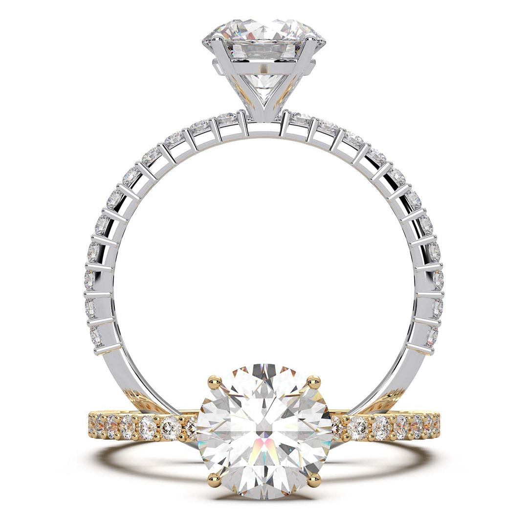 Single row engagement ring