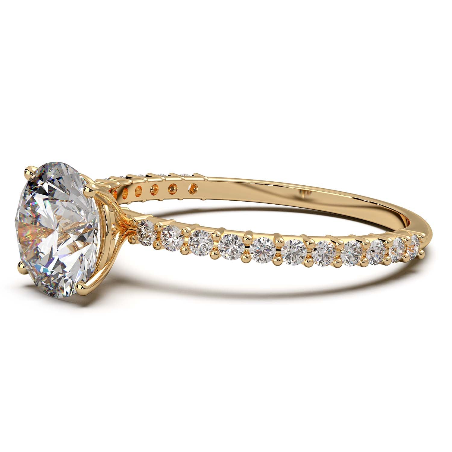 Round Single Row Engagement Ring