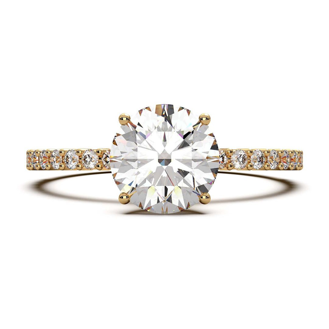 Round Single Row Engagement Ring