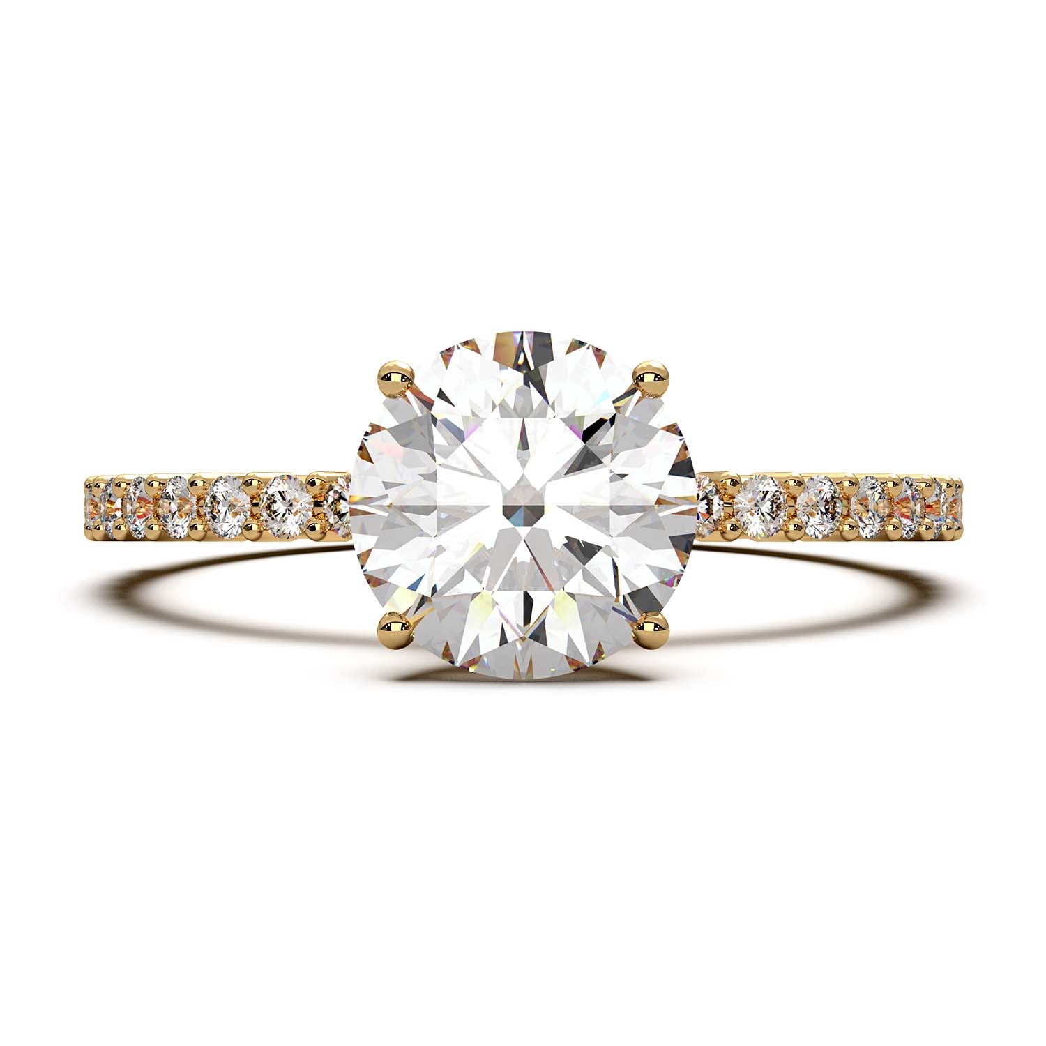 Round Single Row Engagement Ring