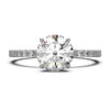 Dazzling 1.60 Carat Round Lab-Grown Diamond Engagement Ring Adorned with a Pave Diamond Band