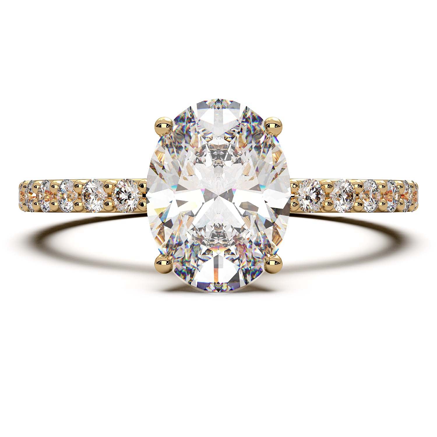 Oval Single Row Engagement Ring