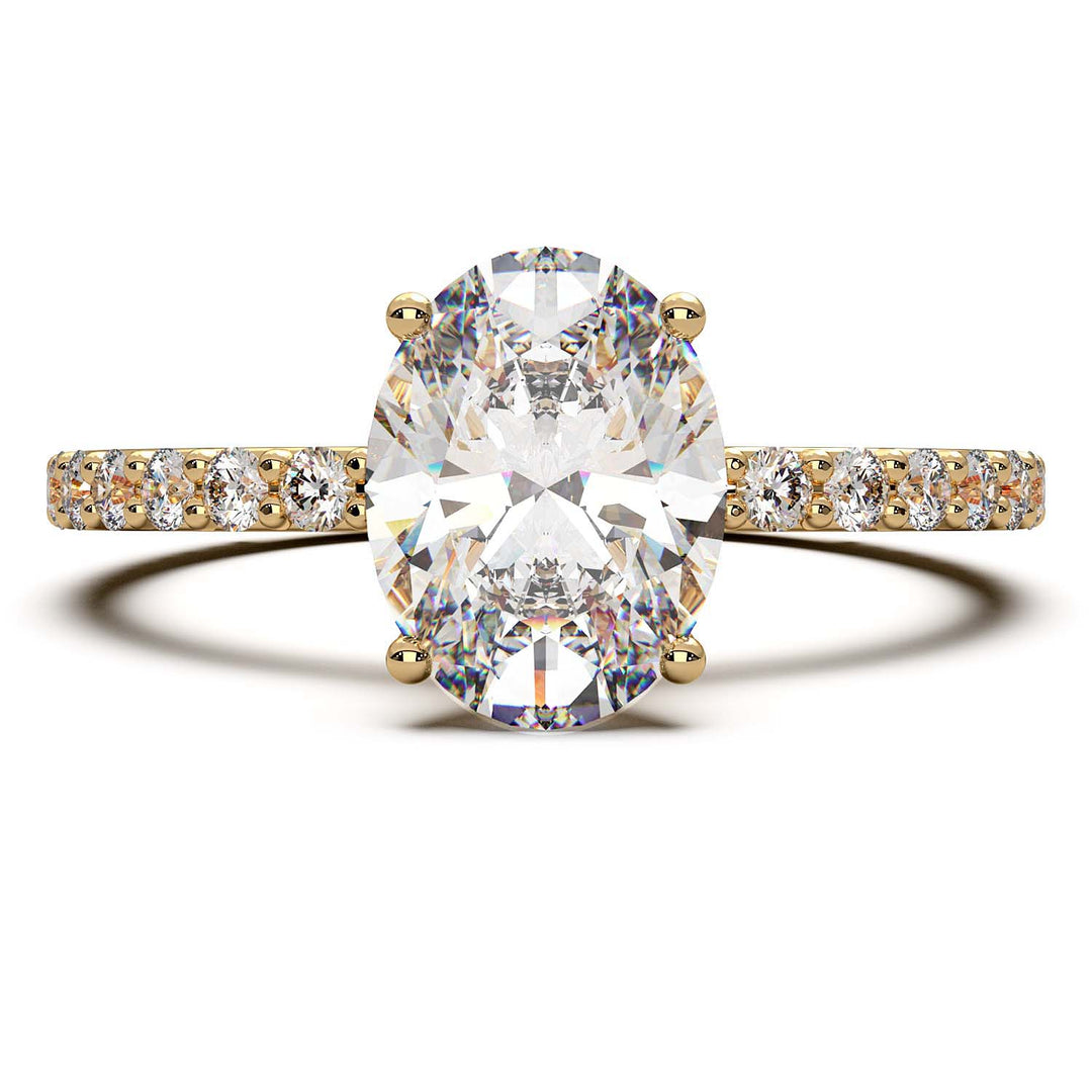 Oval Single Row Engagement Ring