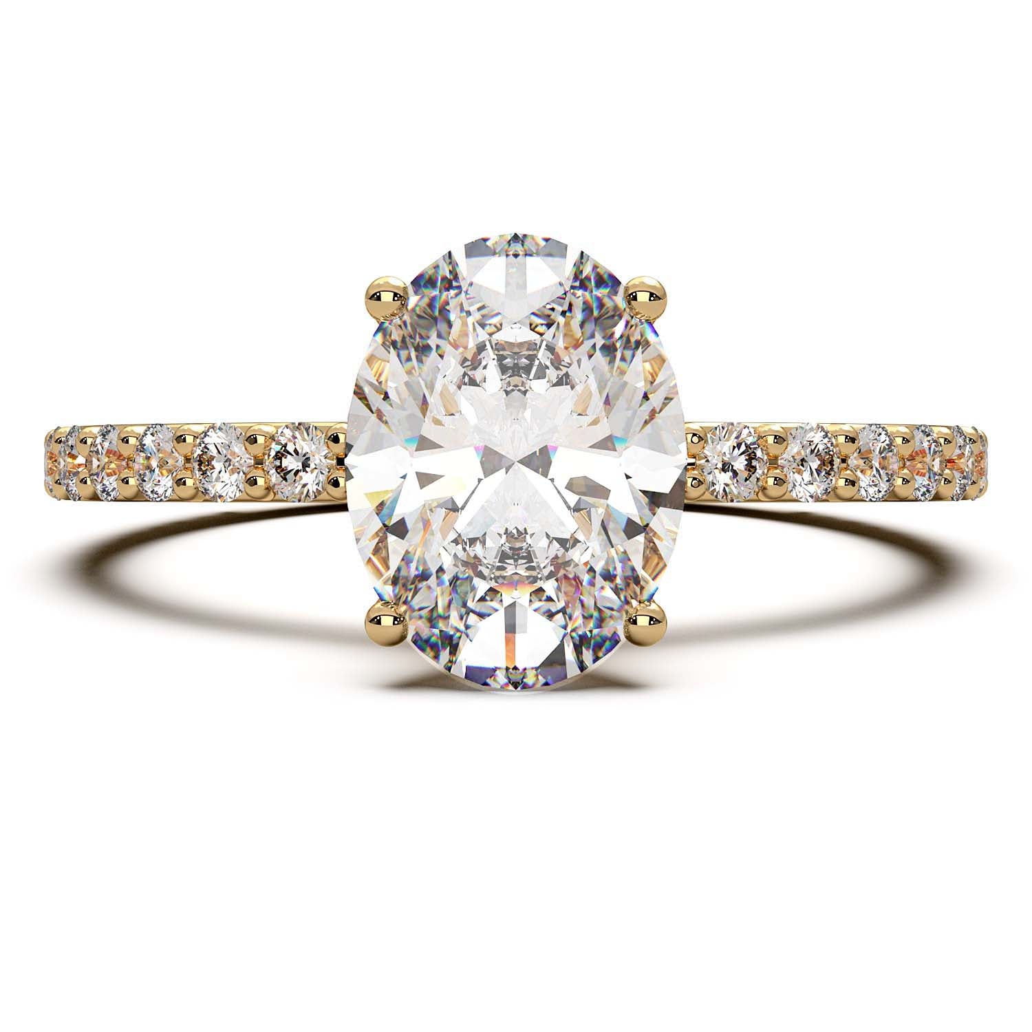 Oval Single Row Engagement Ring