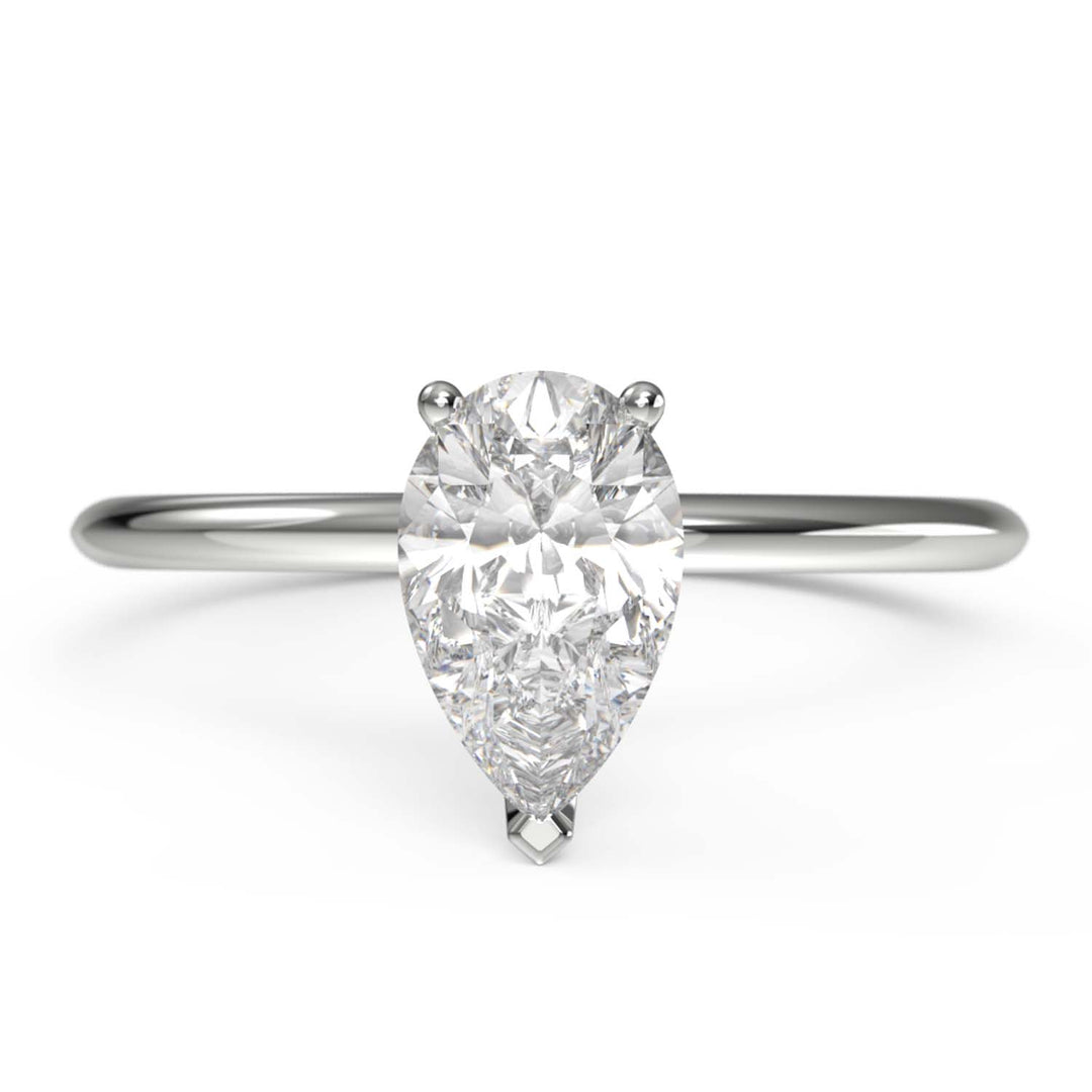 Pear-shaped Solitaire Ring