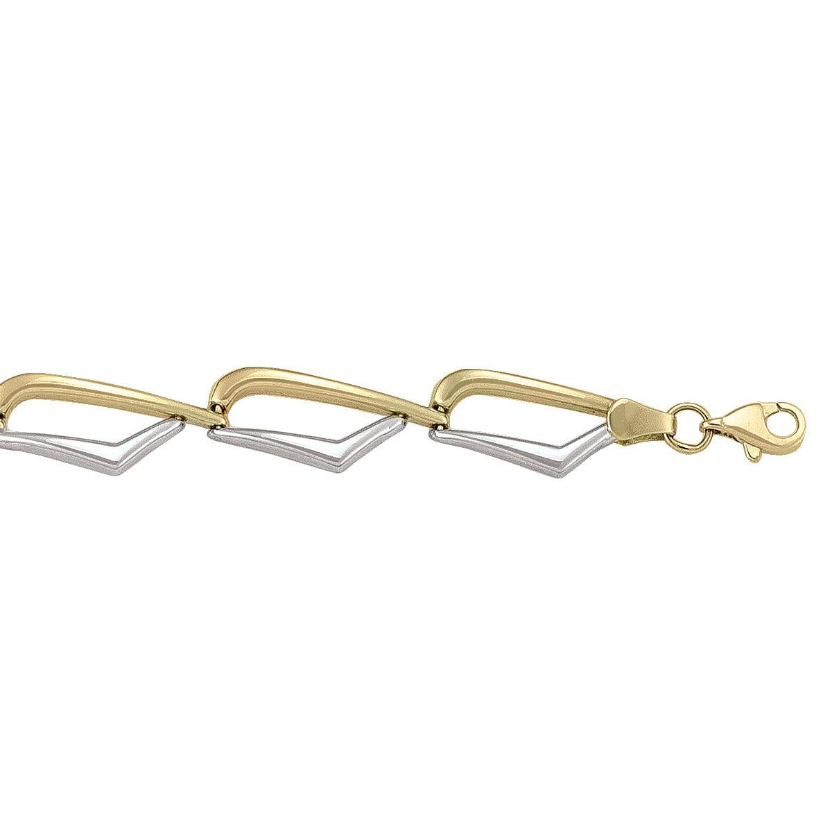 Two-Tone Gold Fancy Bracelet - 9.5 mm Wide - 7.5 inches Long
