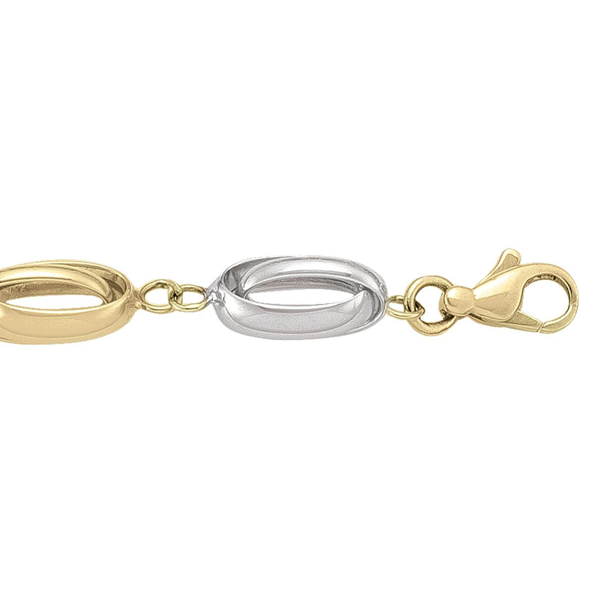 Two-Tone Gold Fancy Bracelet - 8.6 mm Wide - 7.5 inches Long