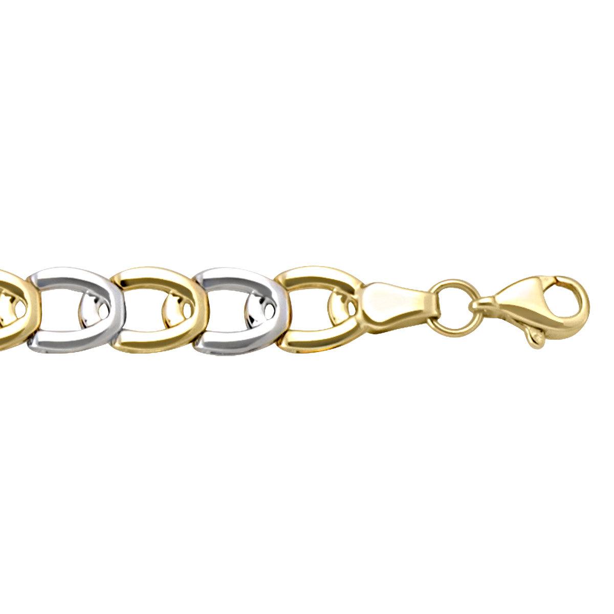 Two-Tone Gold Fancy Bracelet - 6.5 mm Wide - 7.25 inches Long