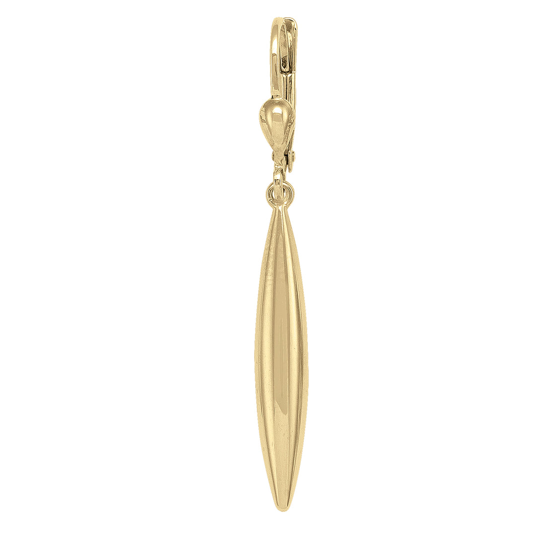 Elegant 10k yellow gold long drop earrings with a high polish finish, featuring a sleek design at 28.9mm in height for a refined look.