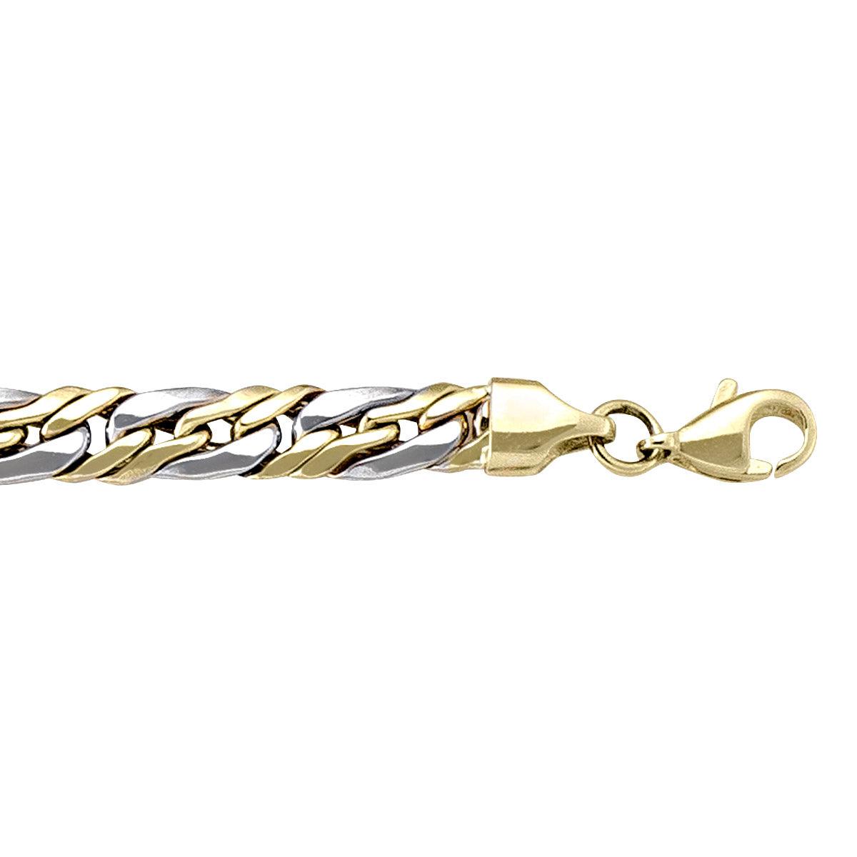 Two-Tone Gold Fancy Bracelet - 6.1 mm Wide - 7.5 inches Long