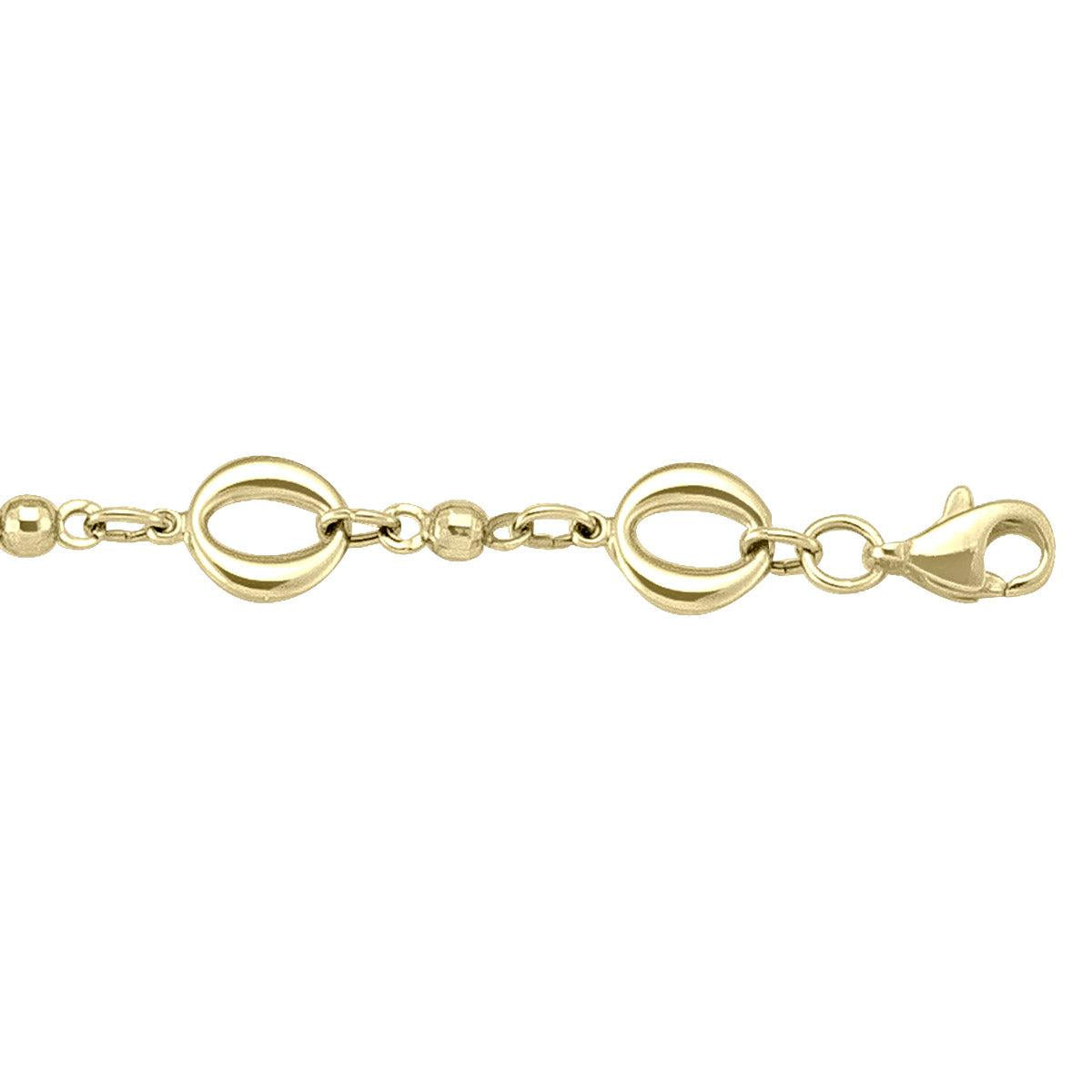 Two-Tone Gold Fancy Bracelet - 7.8 mm Wide - 7.25 inches Long