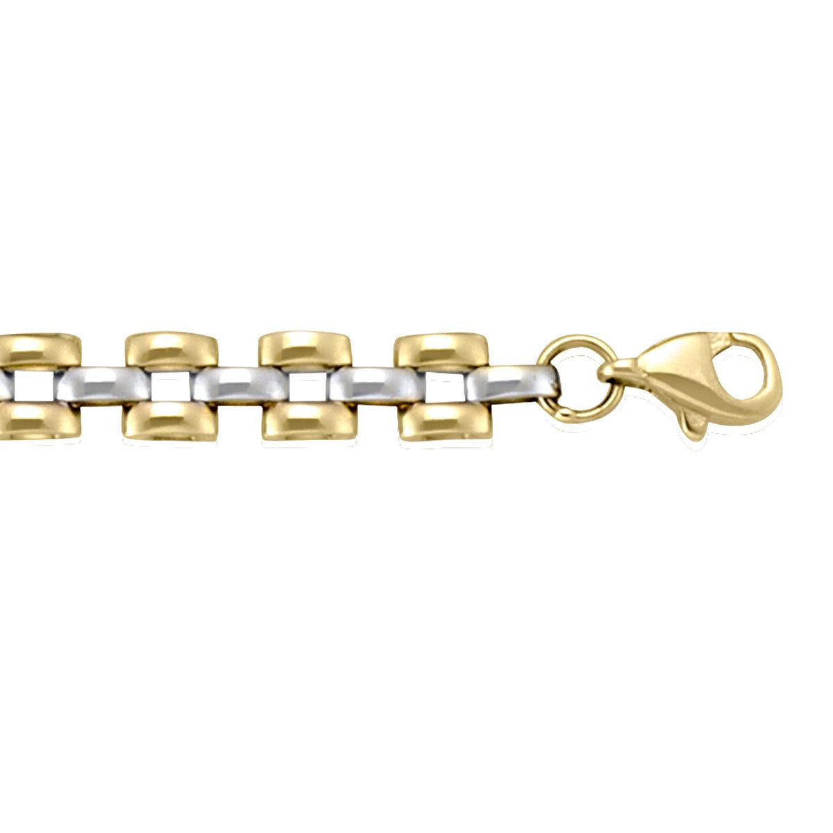 Two-Tone Gold Fancy Bracelet - 5.4 mm Wide - 7.25 inches Long
