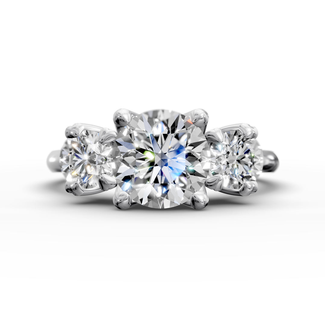 1 CT Round Lab-Grown Diamond Three-Stone Engagement Ring