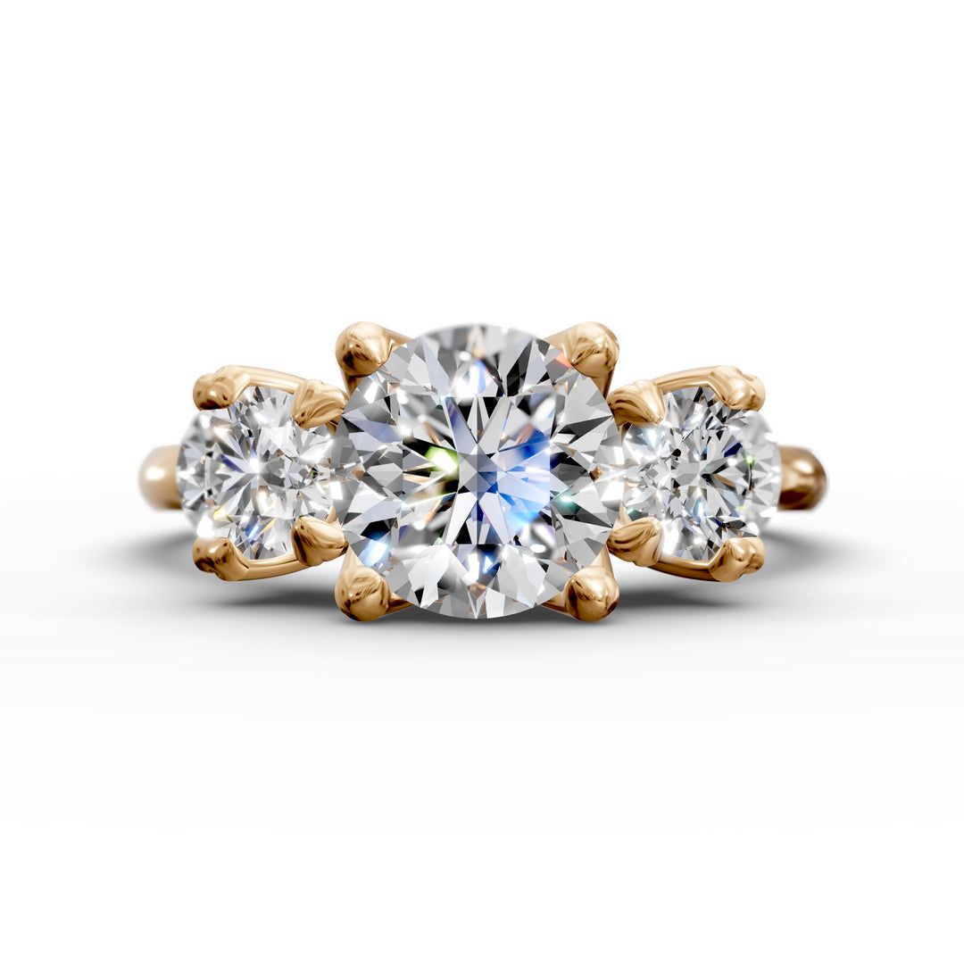 1 CT Round Lab-Grown Diamond Three-Stone Engagement Ring