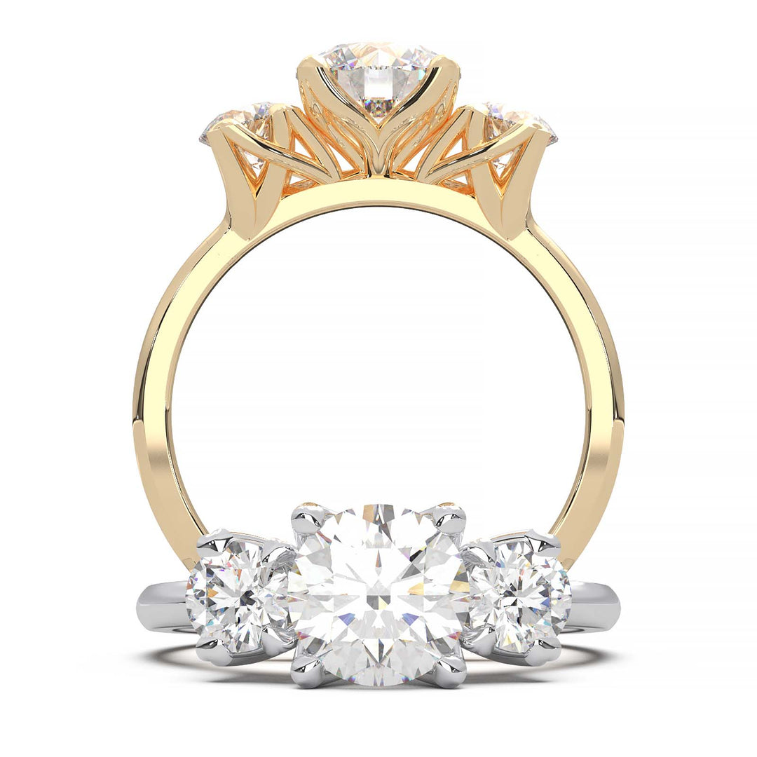 1 CT Round Lab-Grown Diamond Three-Stone Engagement Ring