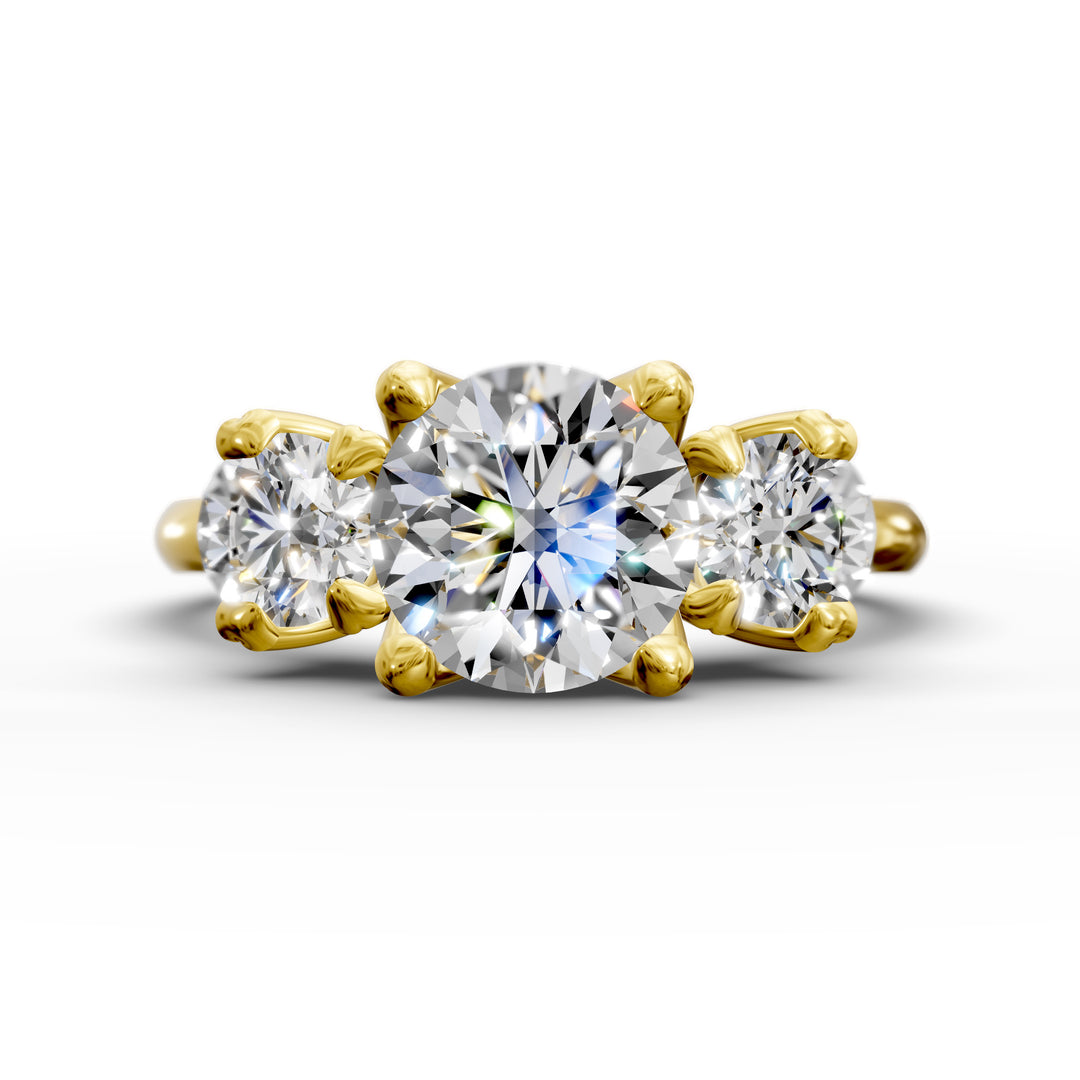1 CT Round Lab-Grown Diamond Three-Stone Engagement Ring