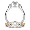 Cathedral Style Three-Stone Diamond Engagement Ring