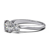 Cathedral Style Three-Stone Diamond Engagement Ring