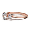 Cathedral Style Three-Stone Diamond Engagement Ring