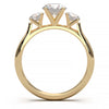 Cathedral Style Three-Stone Diamond Engagement Ring