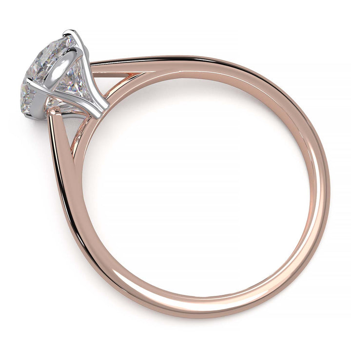 1.6 Carat Oval Diamond Two-Tone Cathedral Solitaire Engagement Ring
