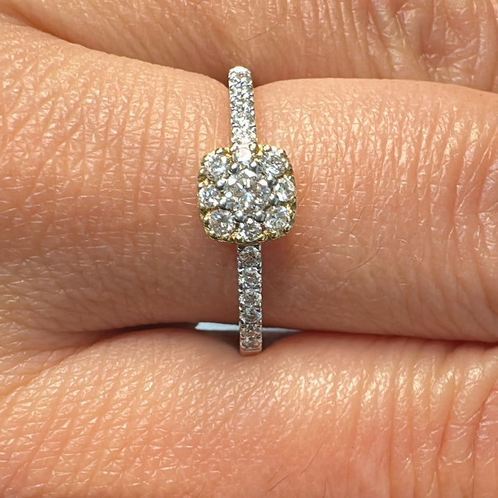 Diamond Anniversary Ring with Halo in 14K Gold