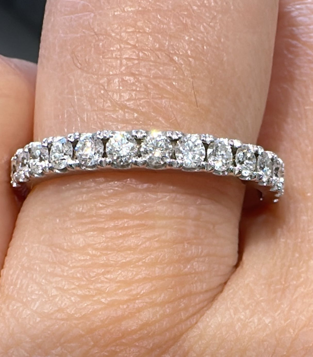 Lab diamond eternity wedding band in 14K/18K gold or platinum.