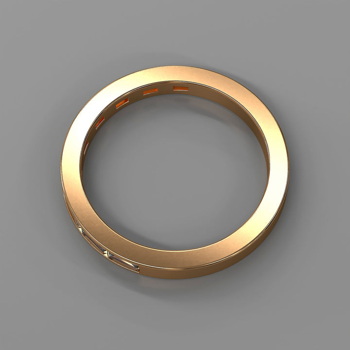 Baguette lab diamond half eternity channel set wedding band