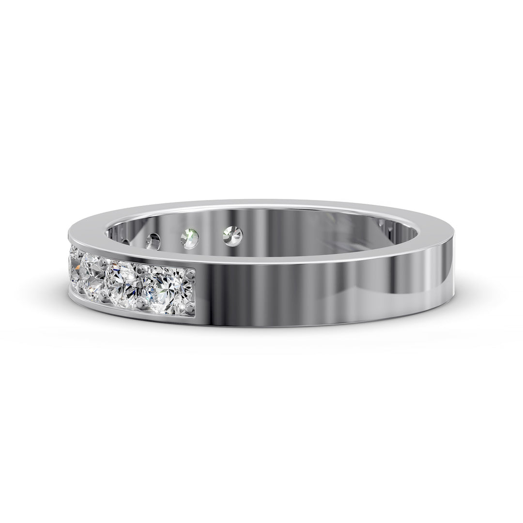 channel set half eternity diamond wedding band classic design
