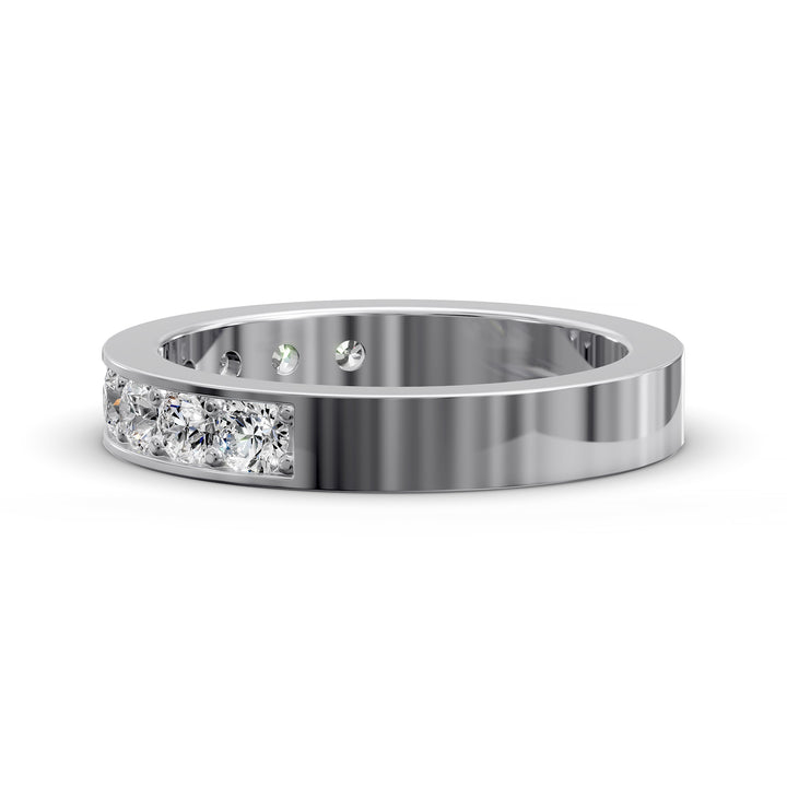 channel set half eternity diamond wedding band classic design