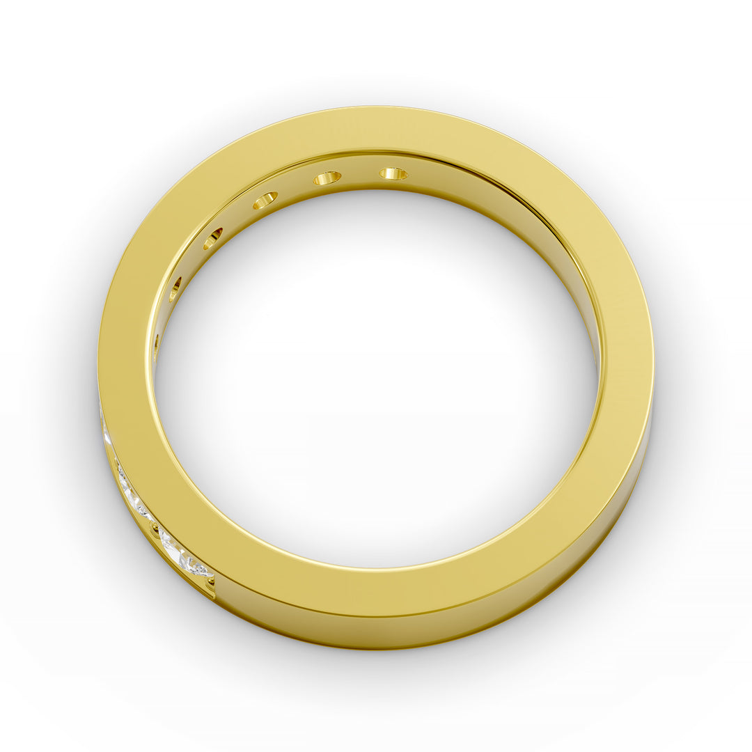 channel set half eternity diamond wedding band classic design