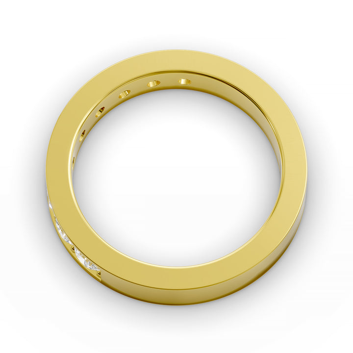 channel set half eternity diamond wedding band classic design