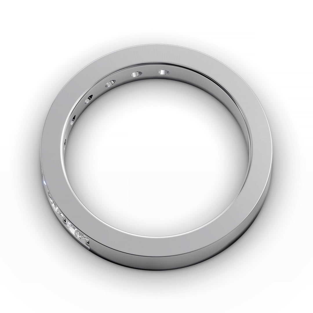 channel set half eternity diamond wedding band classic design