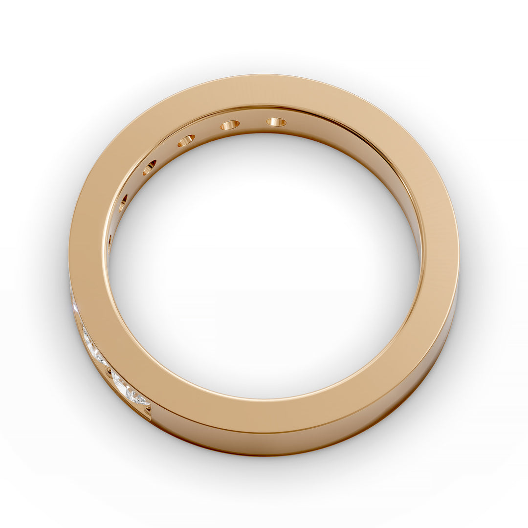 channel set half eternity diamond wedding band classic design