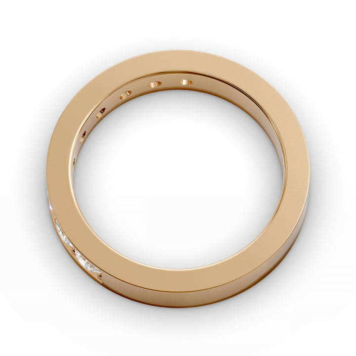 channel set half eternity diamond wedding band classic design