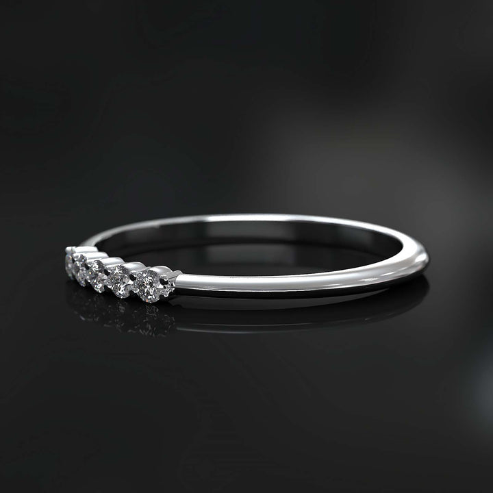 Dainty Lab Grown Diamond Band with Five Diamonds on Top