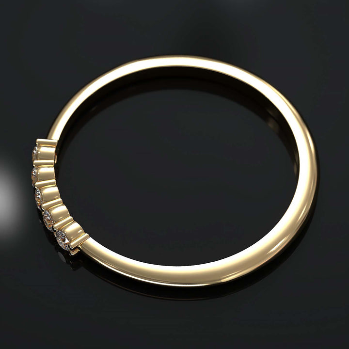 Dainty Lab Grown Diamond Band with Five Diamonds on Top