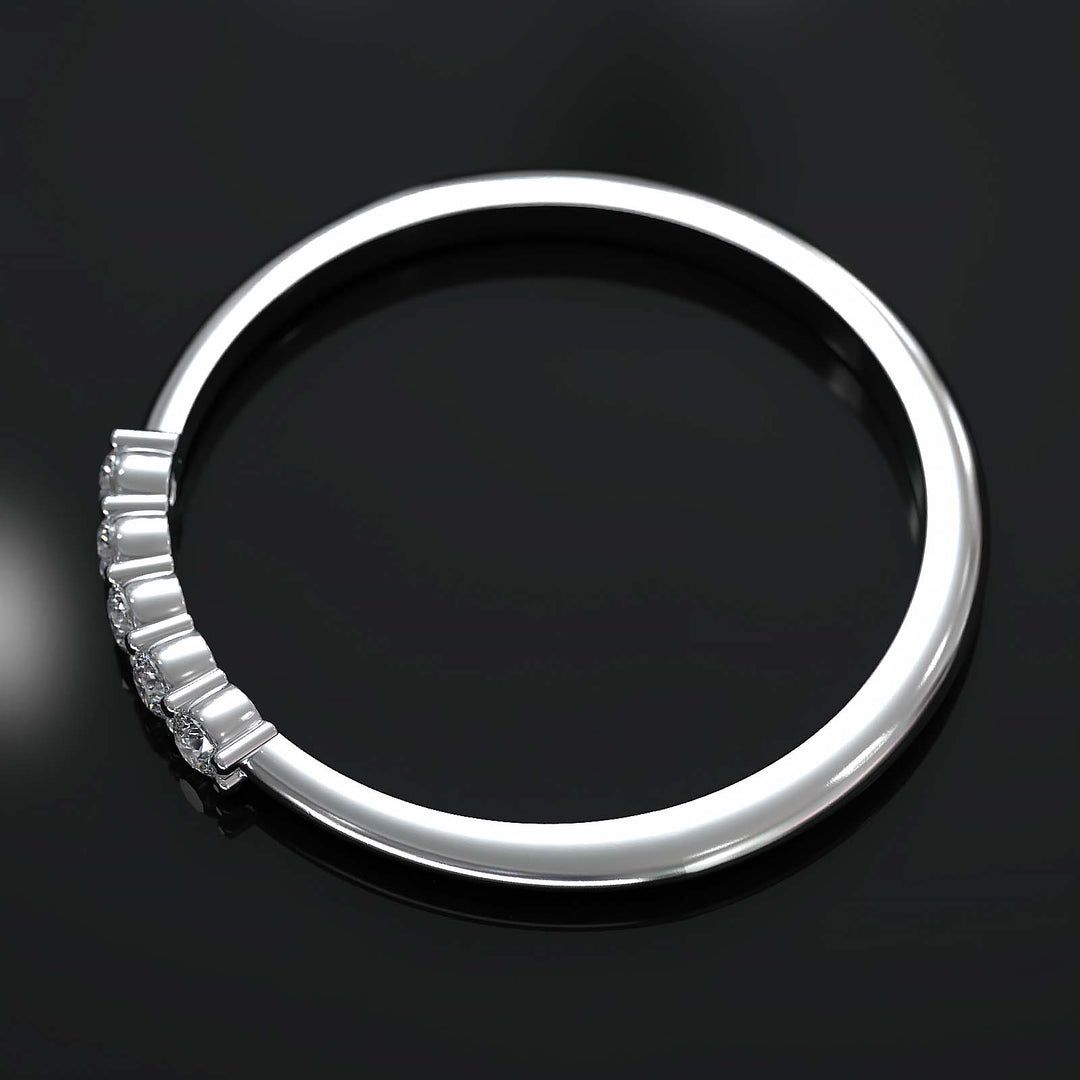 Dainty Lab Grown Diamond Band with Five Diamonds on Top